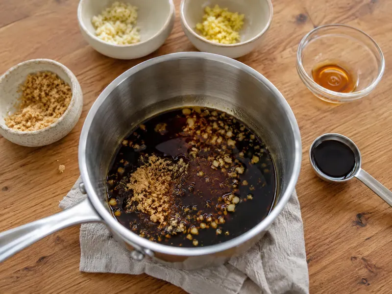 Pinterest pin showing Blue Apron Soy Glaze Recipe with the title text Blue Apron Soy Glaze Recipe.